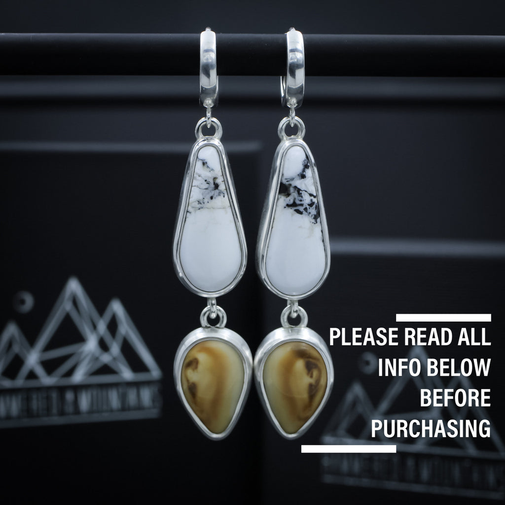 White Buffalo and Elk Ivory Earrings • ONE OF A KIND • 1 Pair Available using YOUR ivories