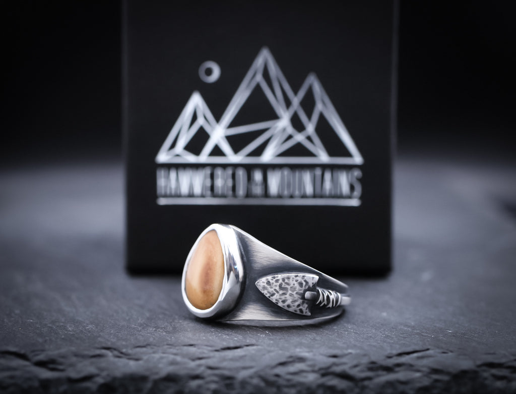 Men’s Elk Ivory Ring • Bowhunter Ring
