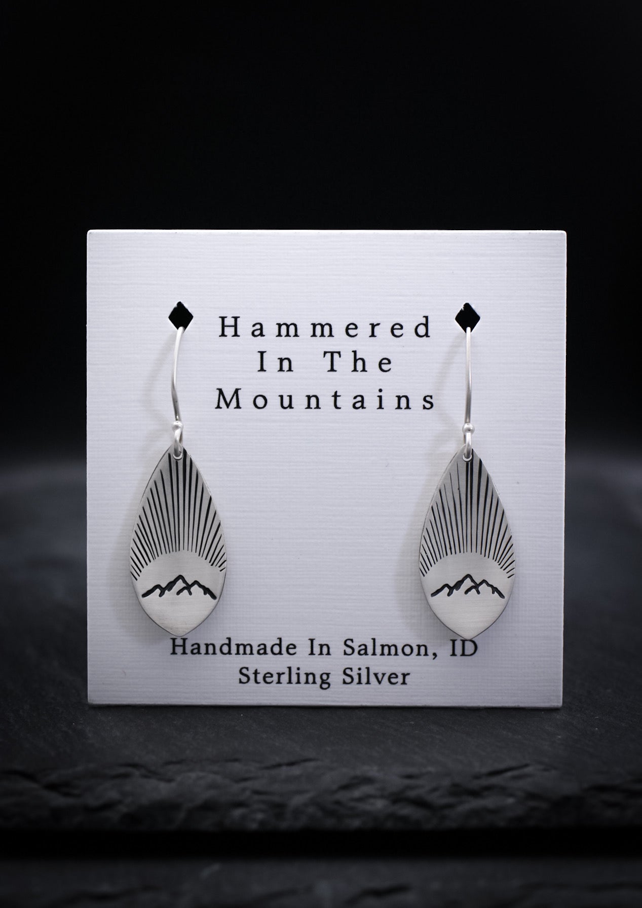 Mountain Earrings • Hand Stamped • Sterling Silver
