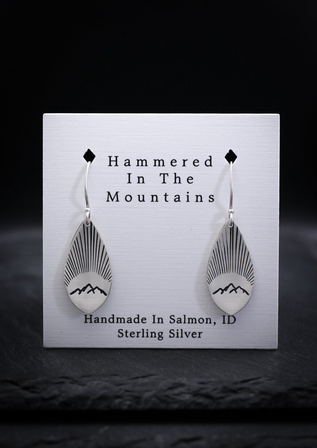 Mountain Earrings • Hand Stamped • Sterling Silver