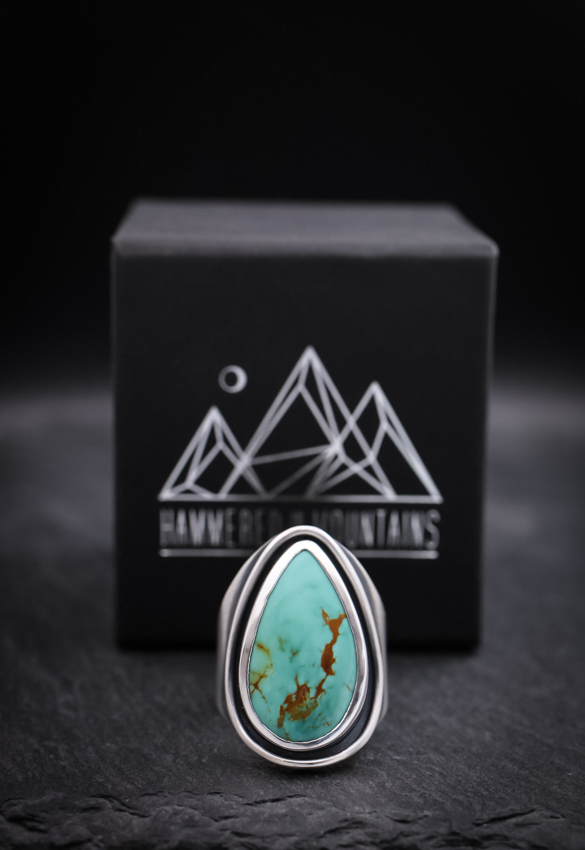 Saddle Ring • Royston Turquoise • Size 8.25 • Sterling Silver