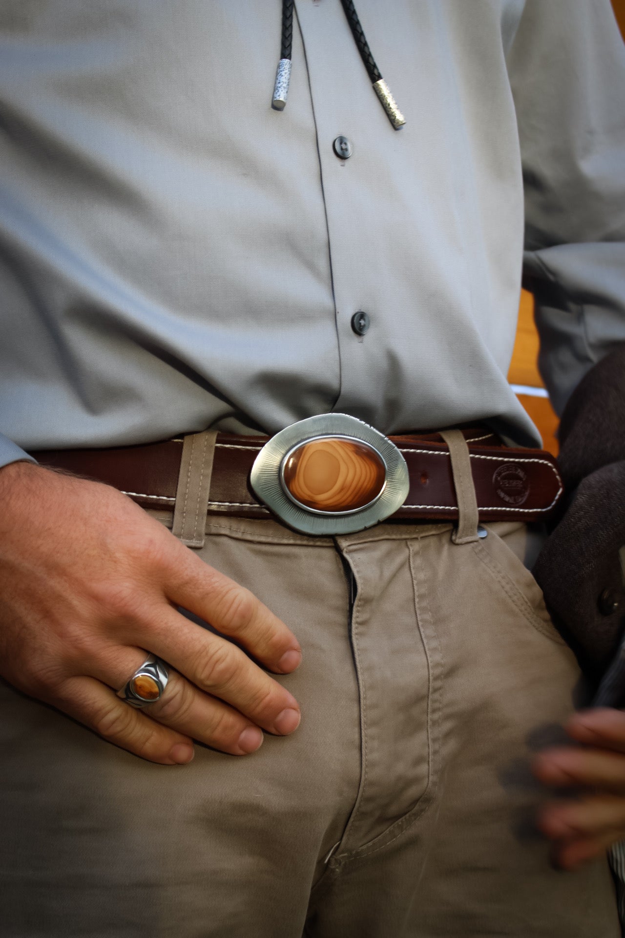 Men’s Belt Buckle • Bruneau Jasper • Sterling Silver