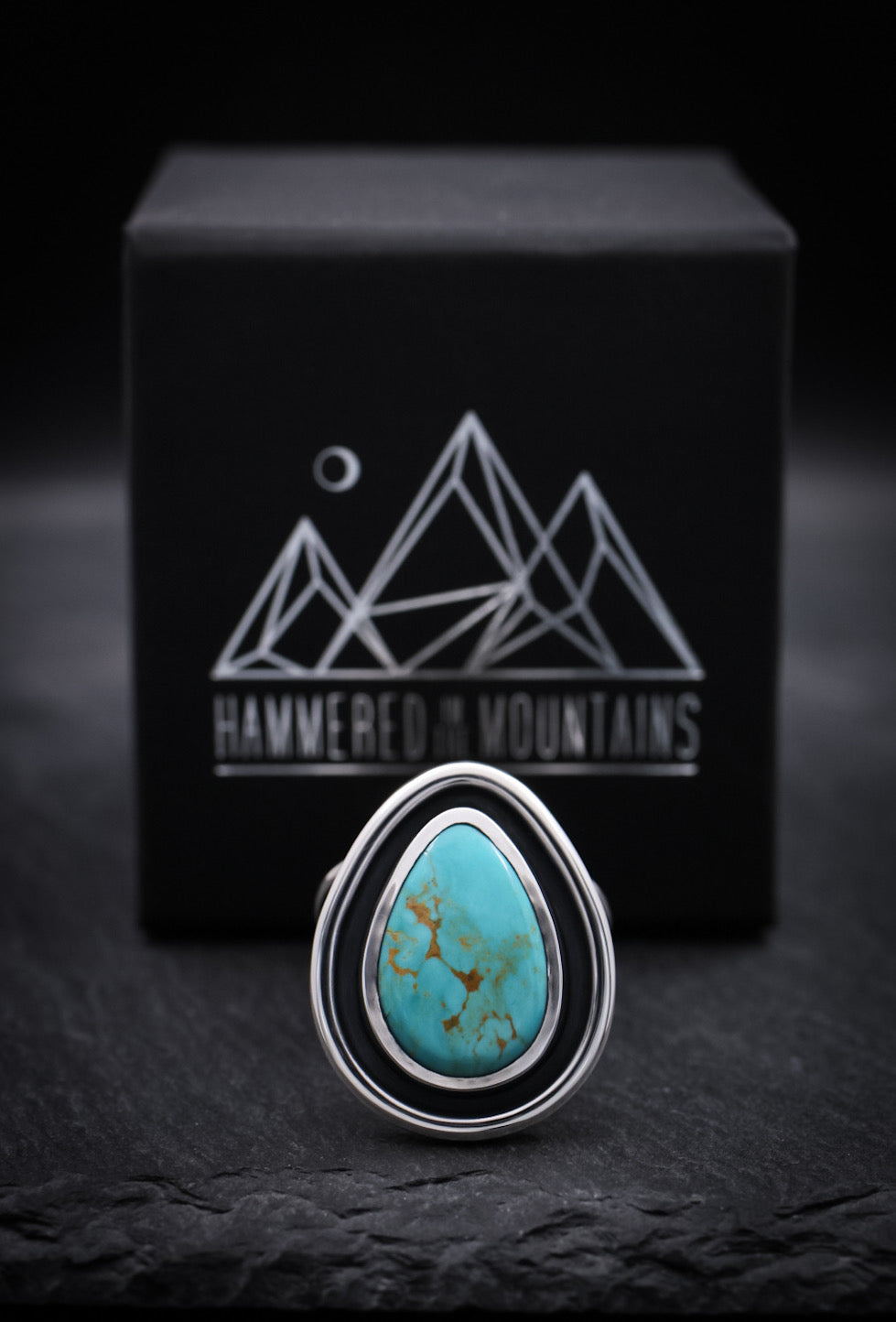 Shadowbox Ring • Quad Shank Band • Size 8 • Sterling Silver