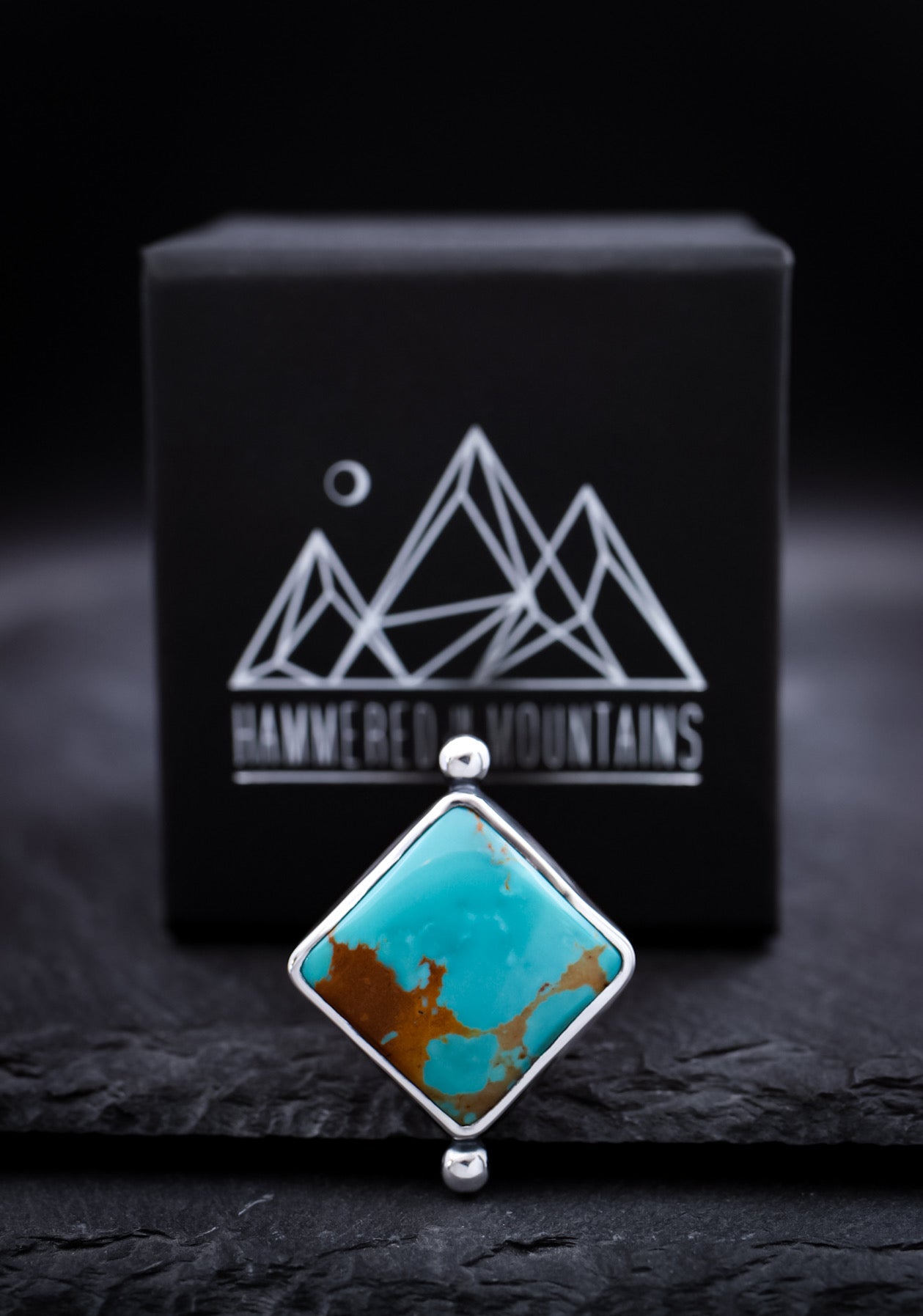 Royston Turquoise Ring • Split Shank Band• Size 8 • Sterling Silver