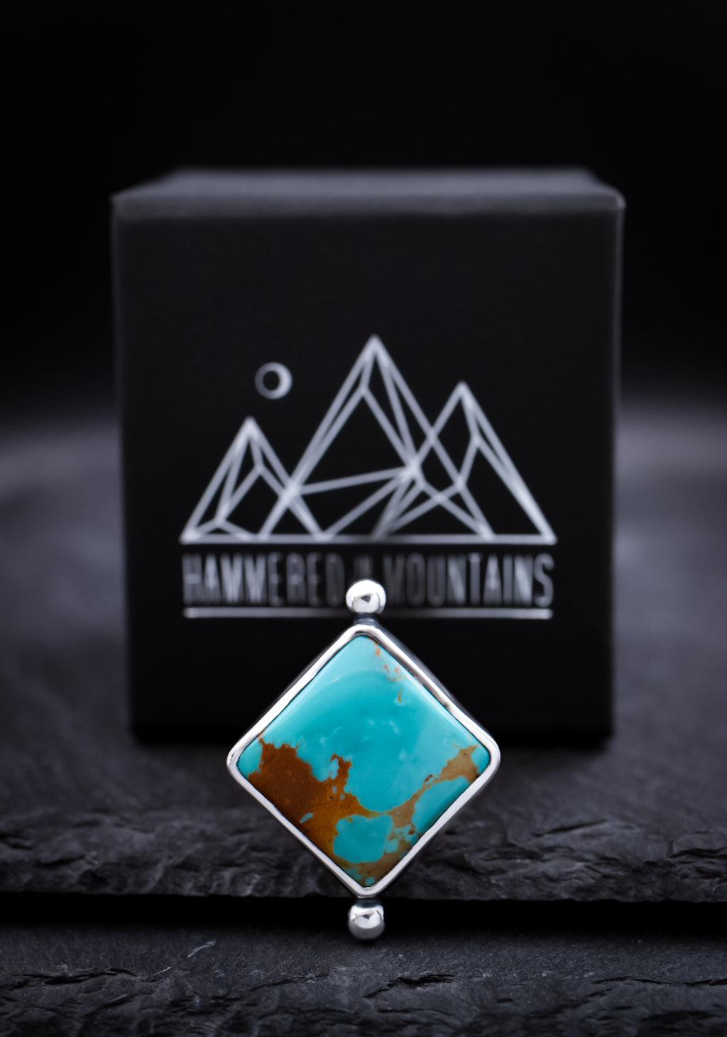 Royston Turquoise Ring • Split Shank Band• Size 8 • Sterling Silver