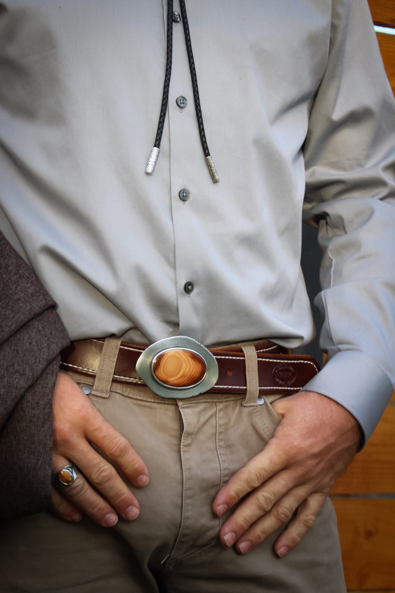 Men’s Belt Buckle • Bruneau Jasper • Sterling Silver