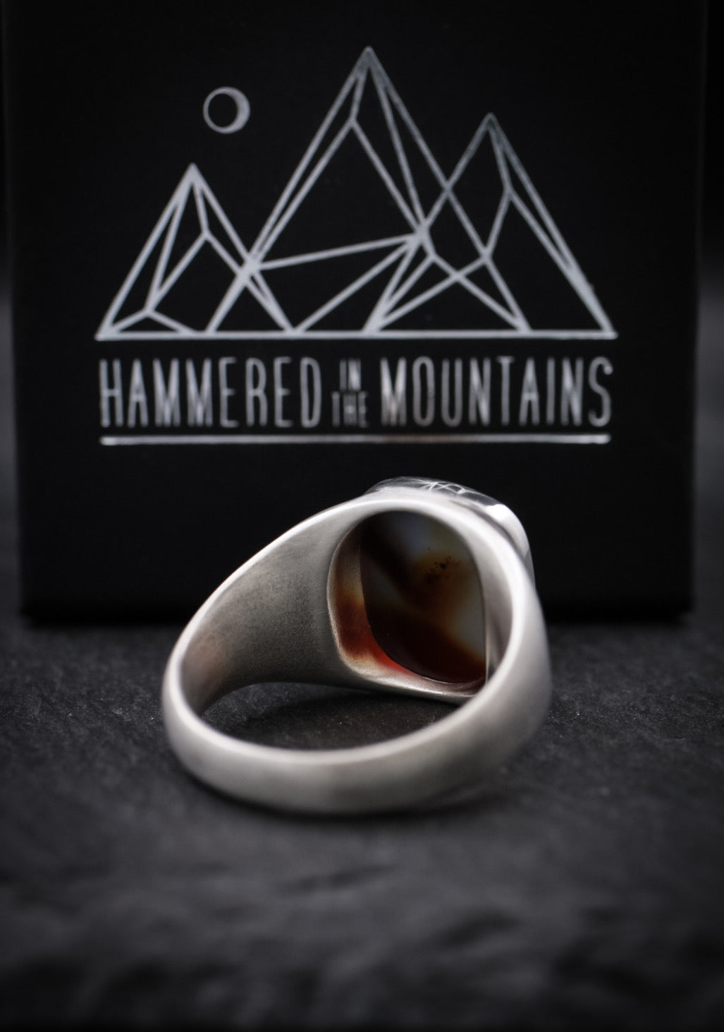 Men’s Signet Ring • Montana Agate • Size 10 • Sterling Silver