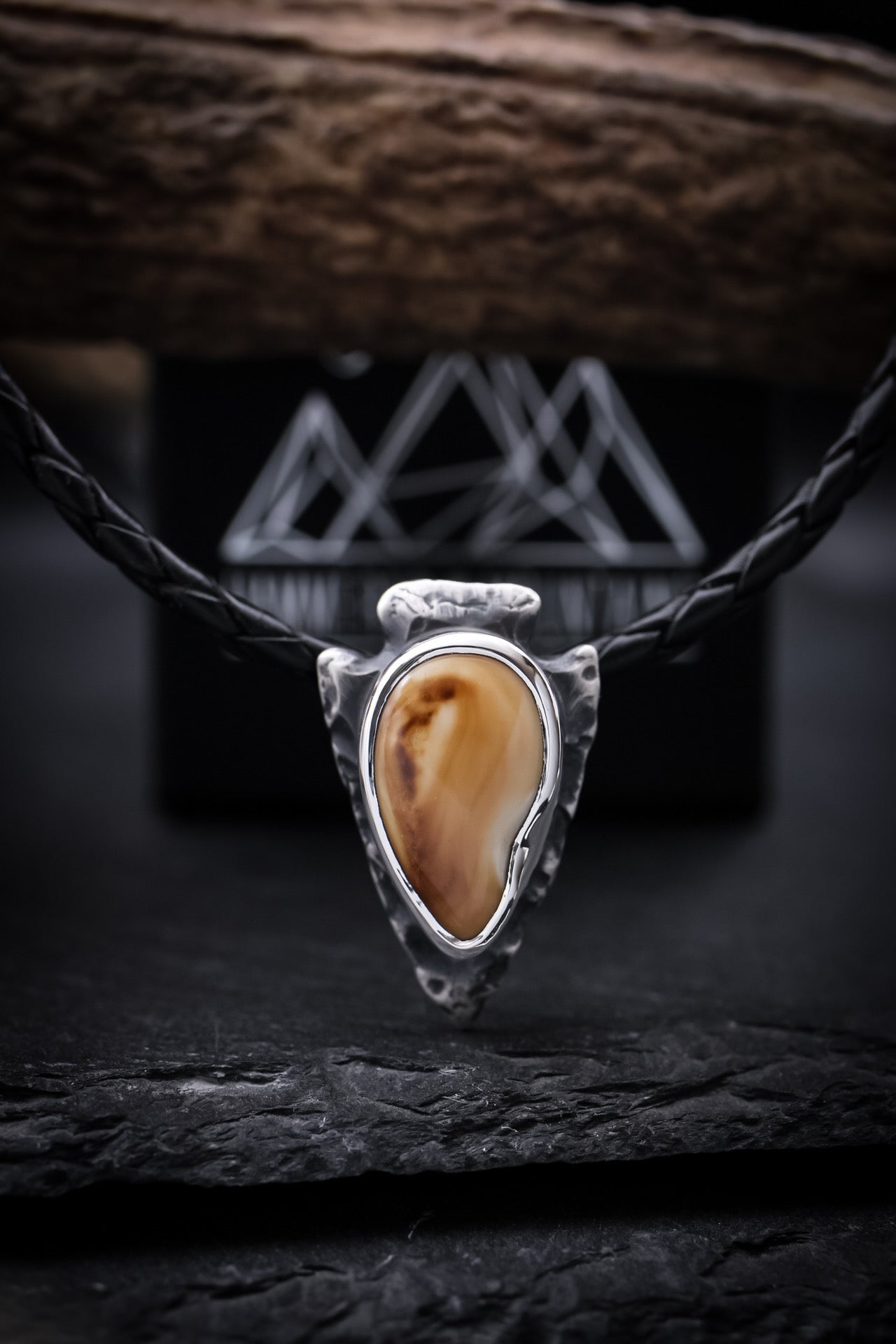 Men's Elk Ivory Necklace • Arrowhead – Hammered In The Mountains