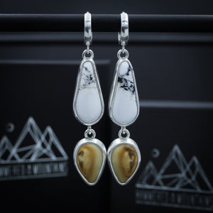 White Buffalo and Elk Ivory Earrings • ONE OF A KIND • 1 Pair Available using YOUR ivories