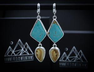 Turquoise and Elk Ivory Earrings • ONE OF A KIND • 1 Pair Available using YOUR ivories