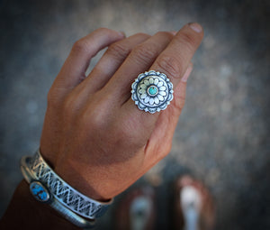 Concho Ring with Turquoise • Made To Order