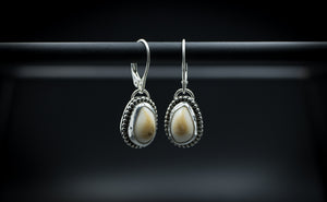 Elk Ivory Dangles OR Studs • Beaded Border