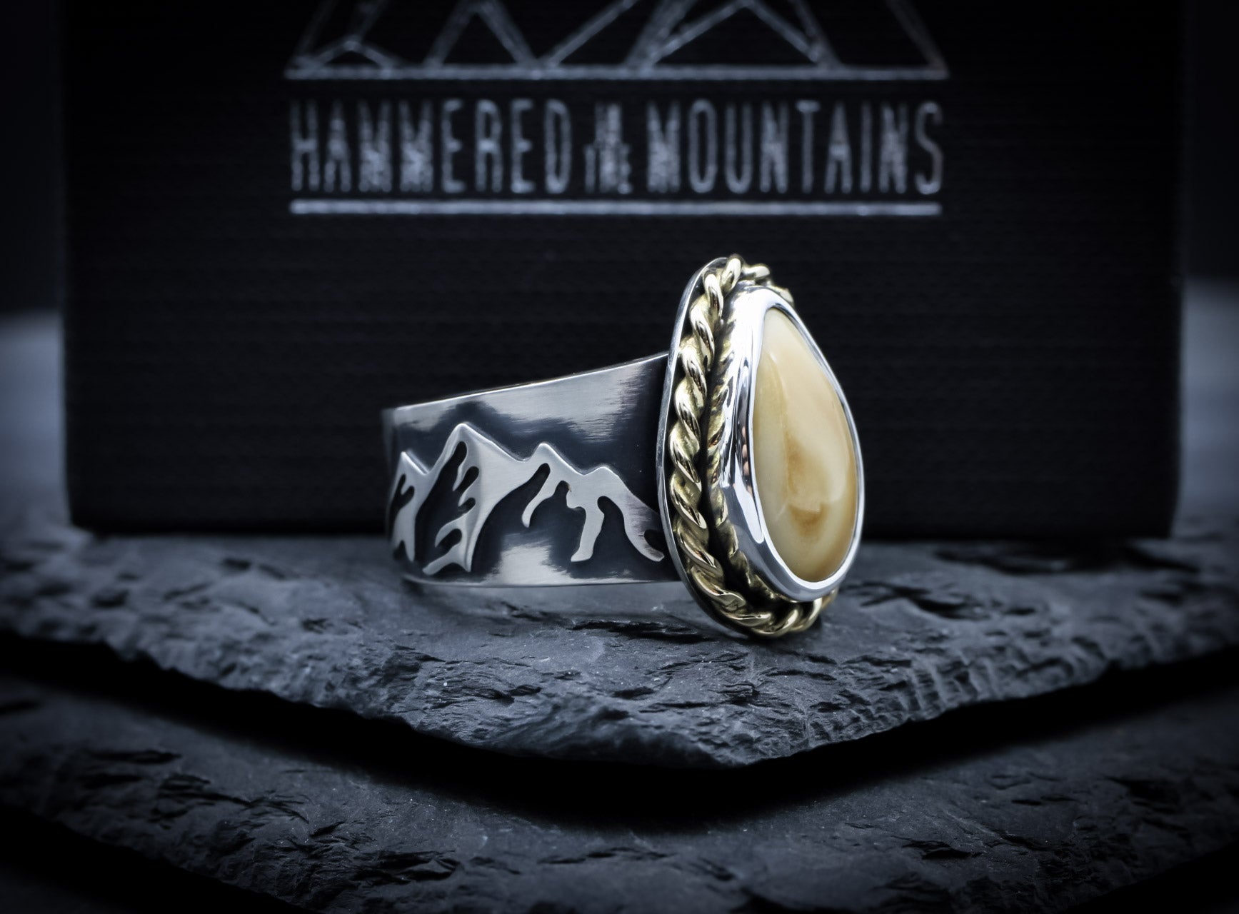 Men's OR Women's • Elk Ivory Mountain Range Ring