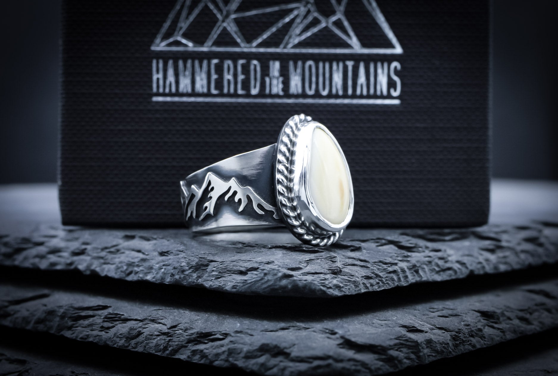 Men's OR Women's • Elk Ivory Mountain Range Ring