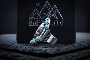 Elk Ivory & Turquoise Saddle Ring