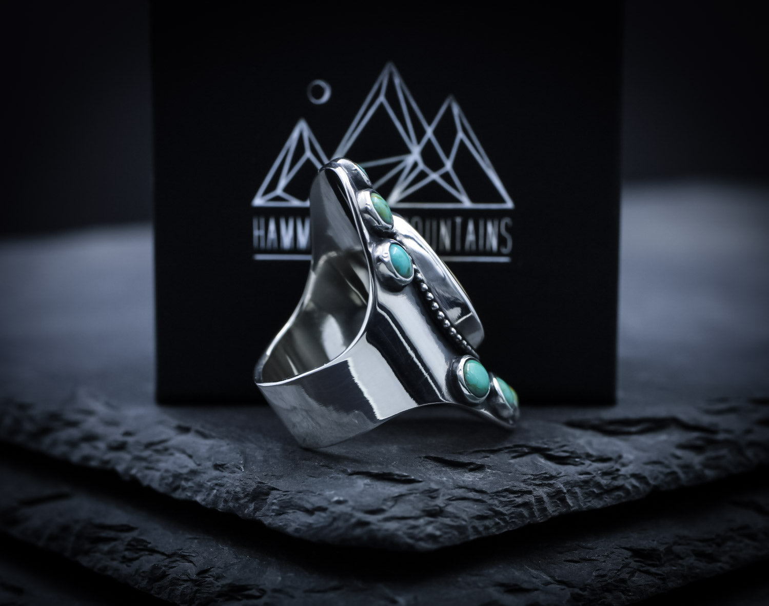 Elk Ivory & Turquoise Saddle Ring