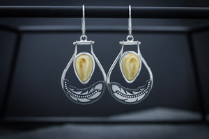 Elk Ivory Feather Dangles